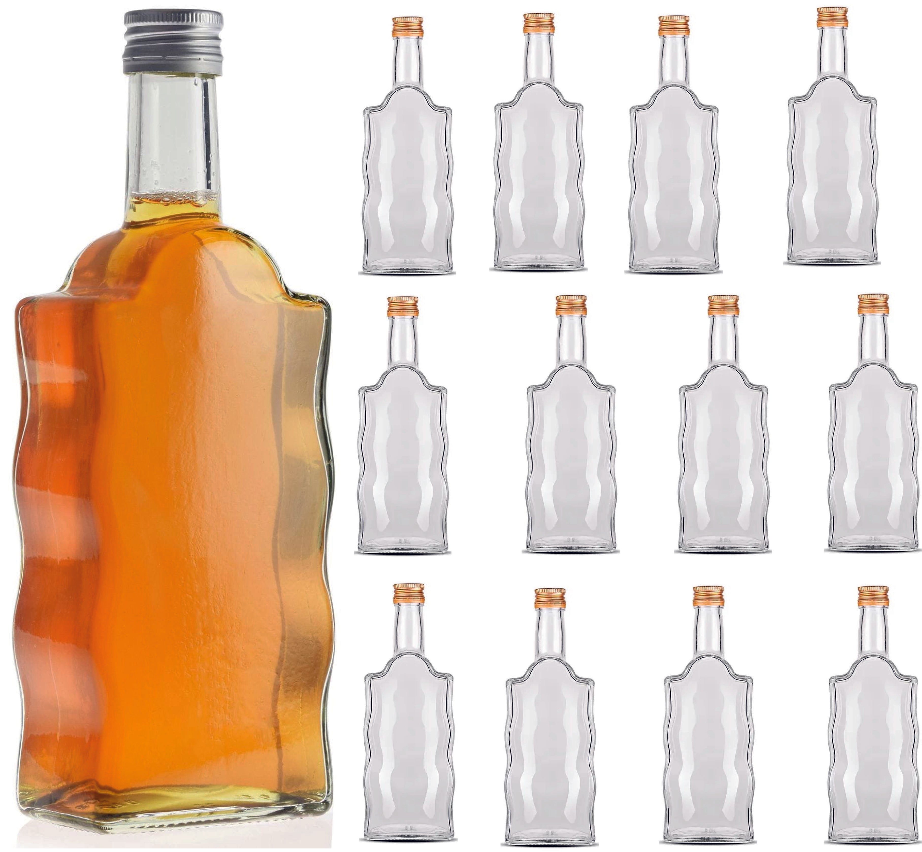 12× 0,5L Glasflasche mit Schraubverschluss – für Liköre, Öl & Säfte