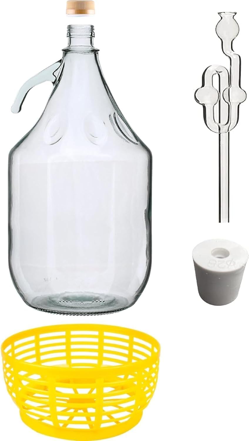 Gärballon aus Glas 5L mit Glas-Gärröhrchen – lilawelt24