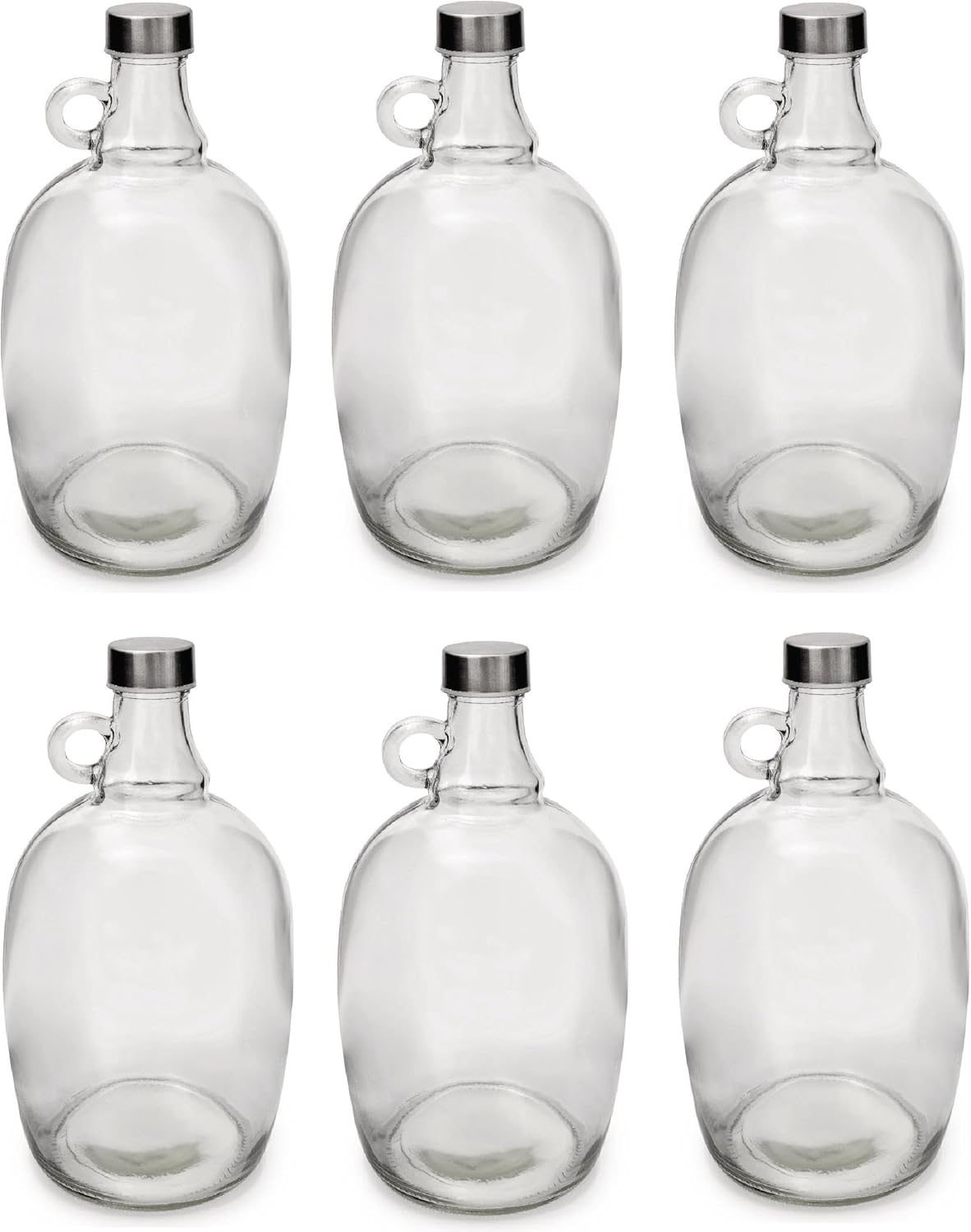 6× 2 L Glasflaschen mit Schraubverschluss – für Likör – lilawelt24