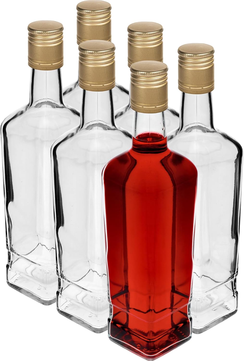 6 x 0,5 L Glasflaschen – Leere Flaschen zum Befüllen für Likör, Öl & Sirup