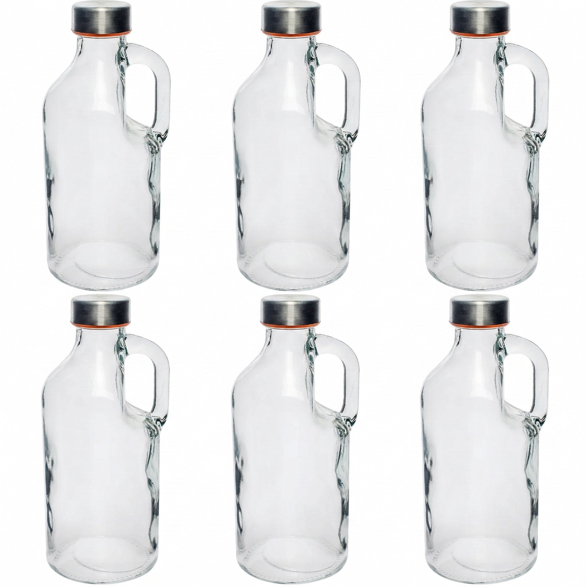 6× 1 L Glasflaschen mit Griff und Schraubverschluss – lilawelt24