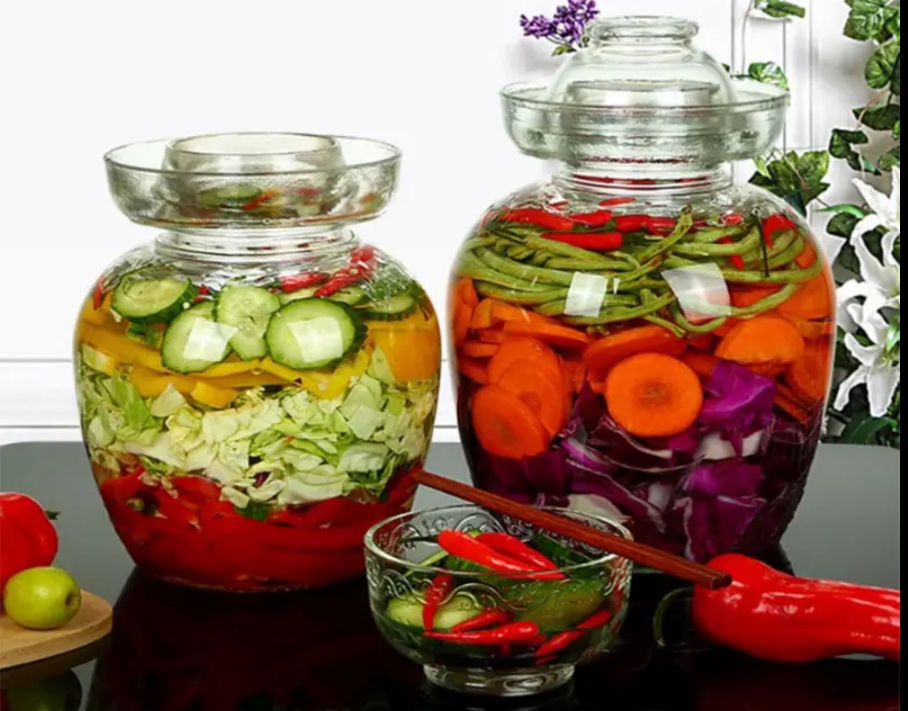 8L Fermentationsglas mit Deckel – für Kimchi, Sauerkraut & Kefir