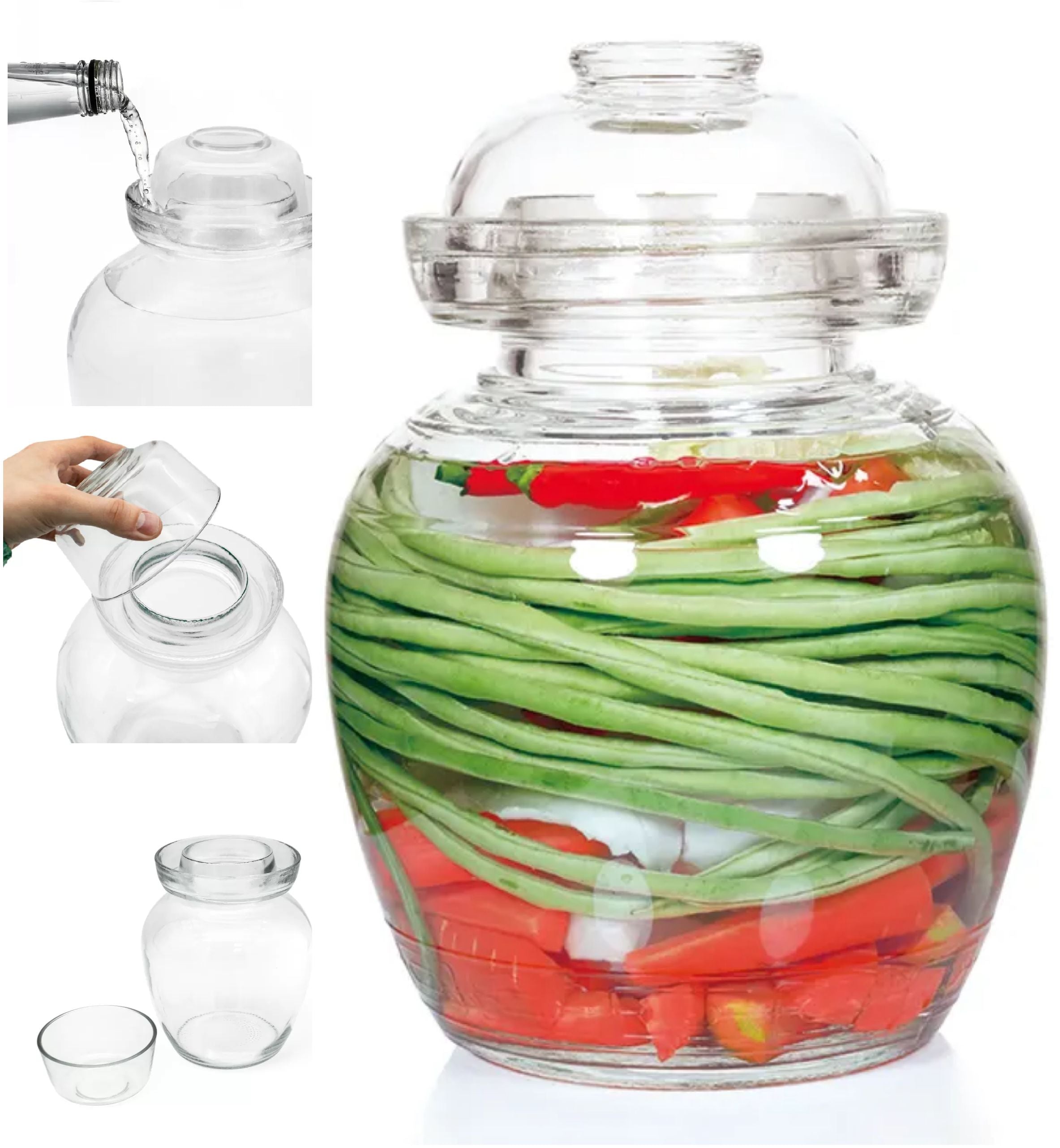 8L Fermentationsglas mit Deckel – für Kimchi, Sauerkraut & Kefir