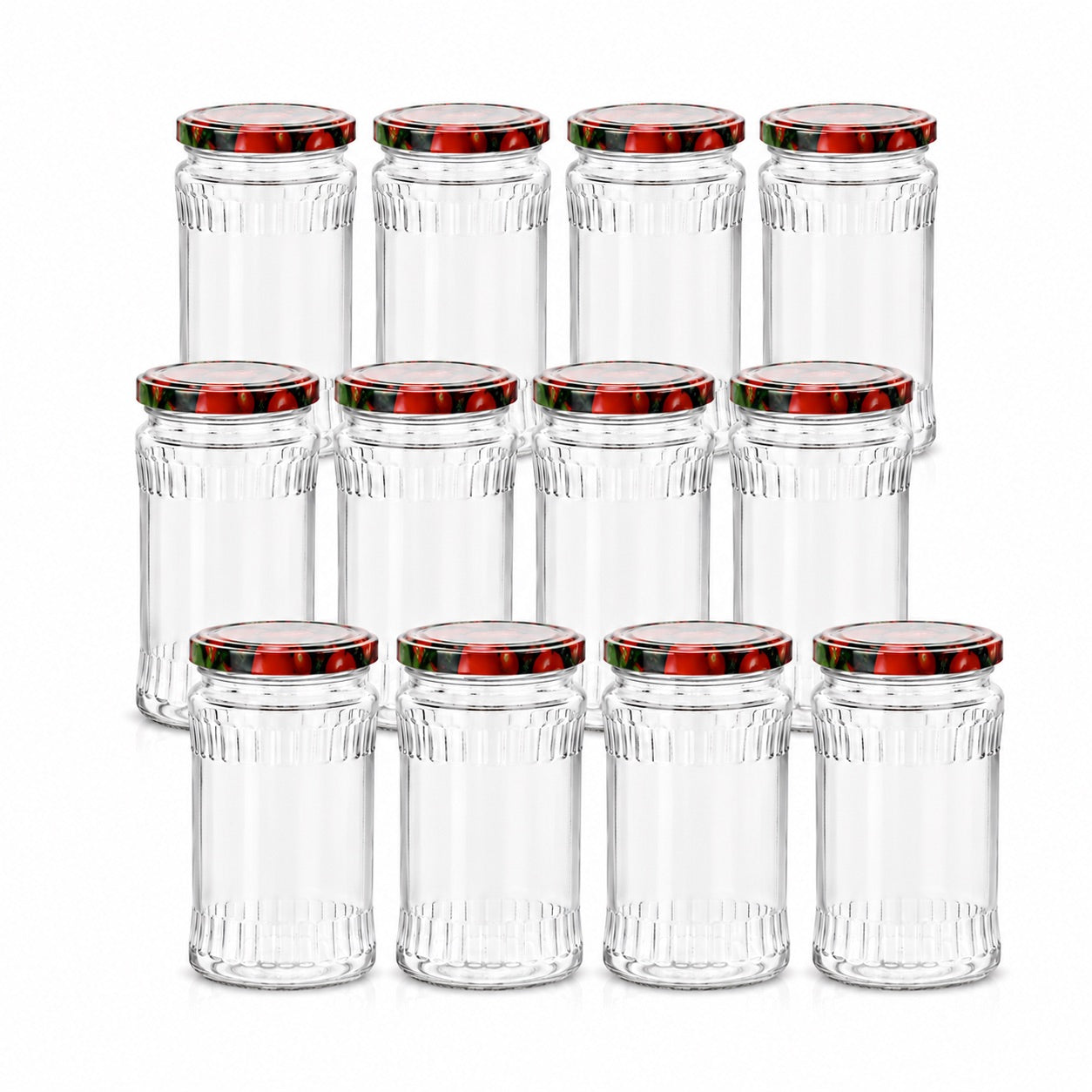 12x Einmachgläser 370 ml mit Deckel