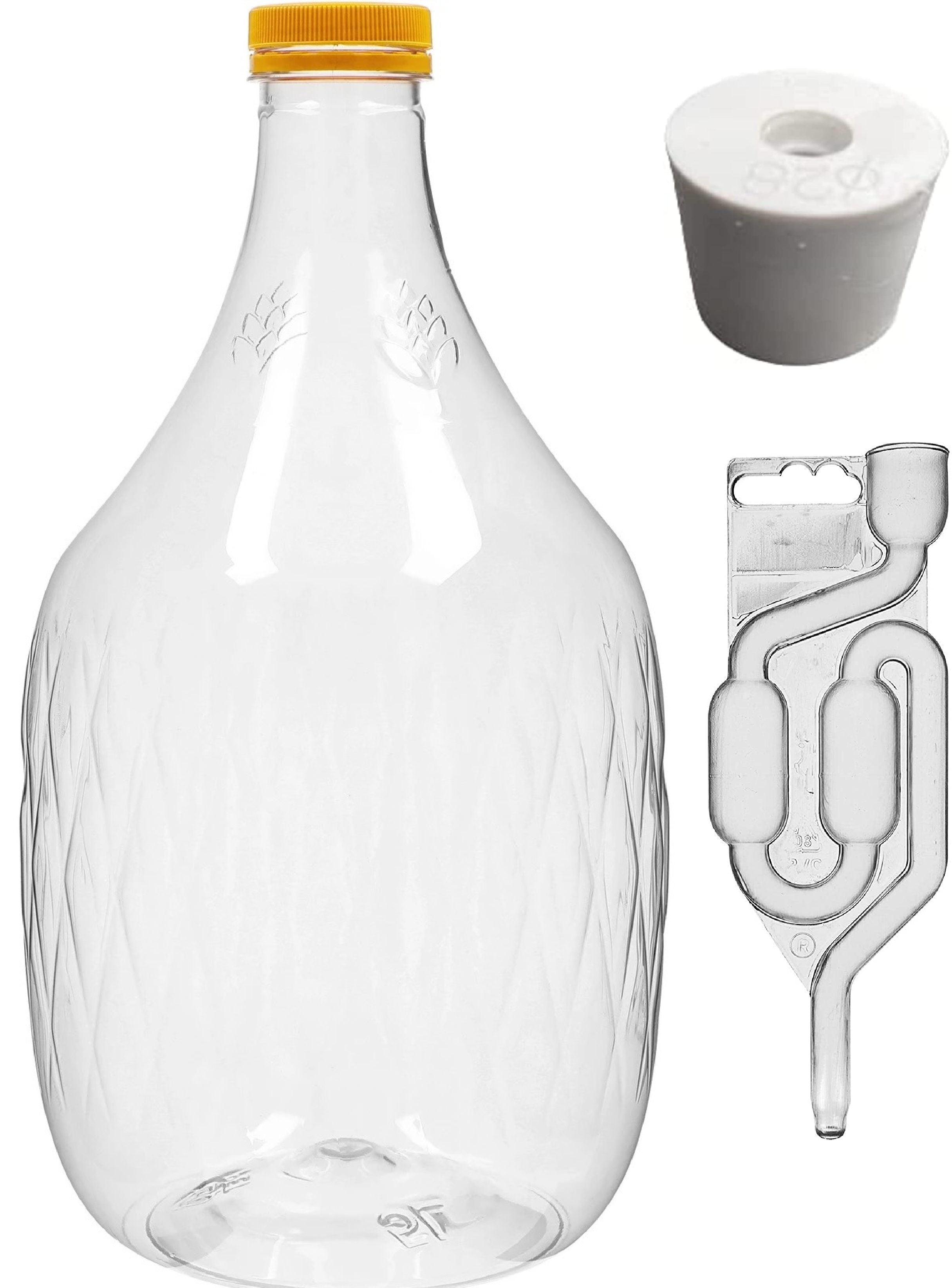 5L Kunststoff-Weinflasche mit Gummistopfen & Gärröhrchen – bruchsicher & leicht