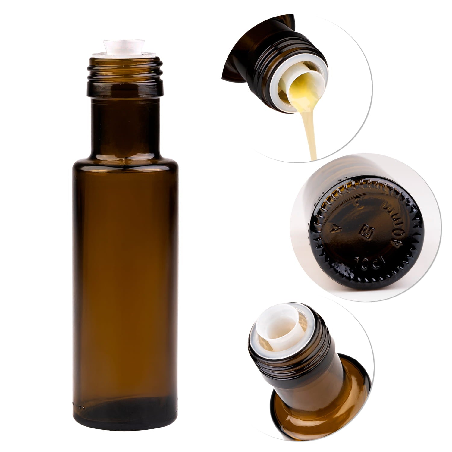 15x 100ml Glasflaschen mit Ausgießer & Schraubverschluss