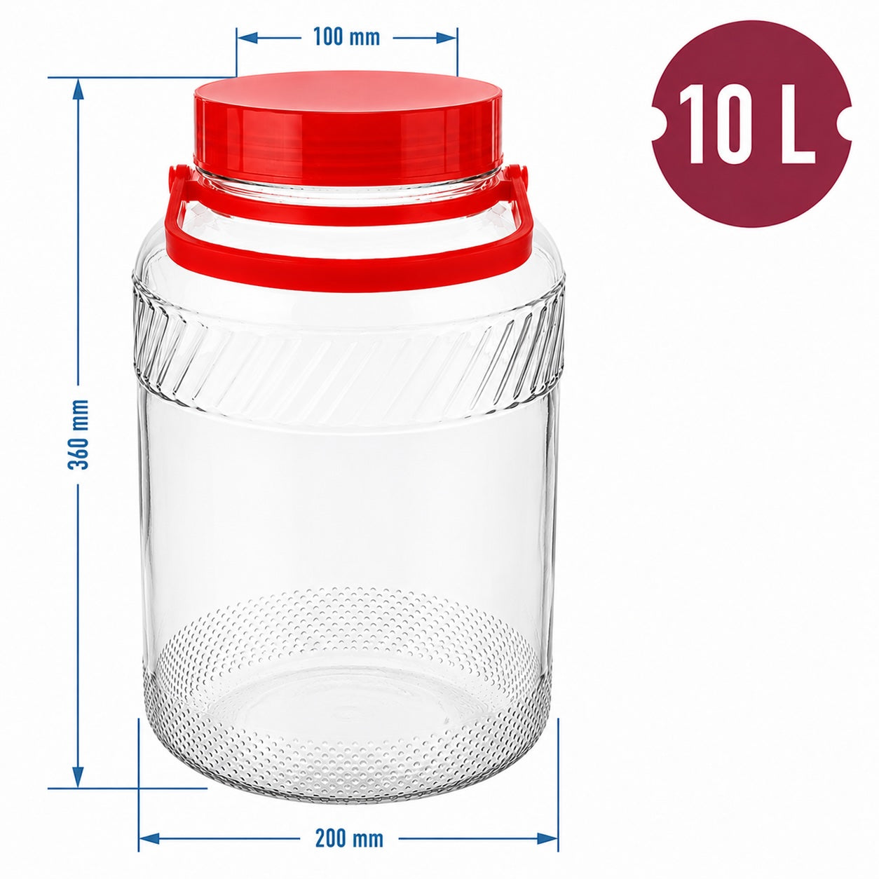 10 L Einmachglas – Mit Griff & Schraubverschluss für Küche & Vorrat