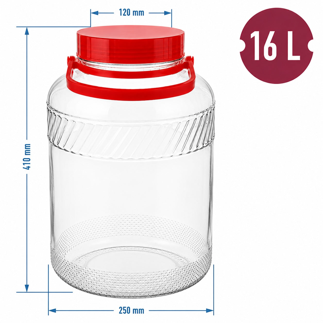 16 L Einmachglas – Mit Griff & Schraubverschluss für Küche & Vorrat