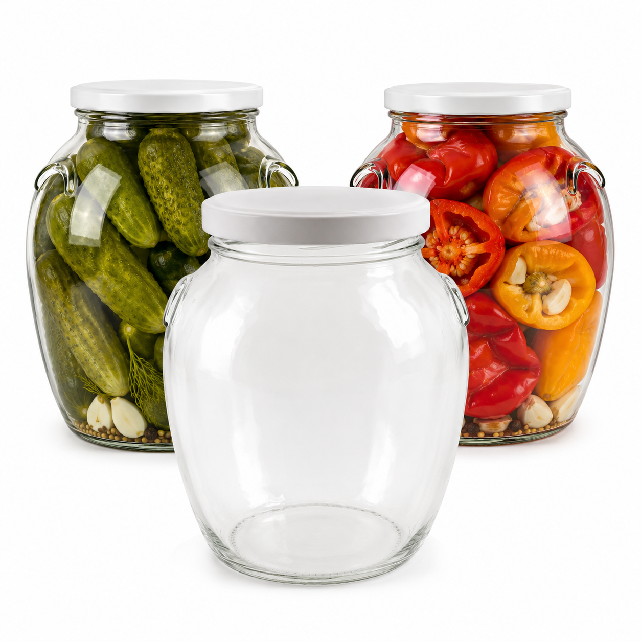 2× Einmachglas 1,7 L mit Schraubdeckel – Vorratsglas in Amphorenform