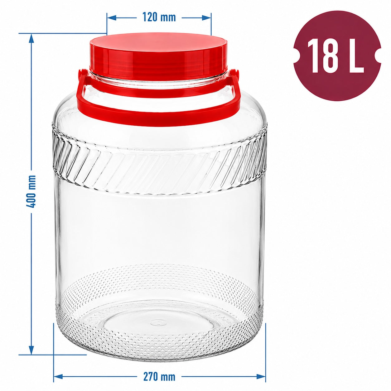 18 L Einmachglas – Mit Griff & Schraubverschluss für Küche & Vorrat