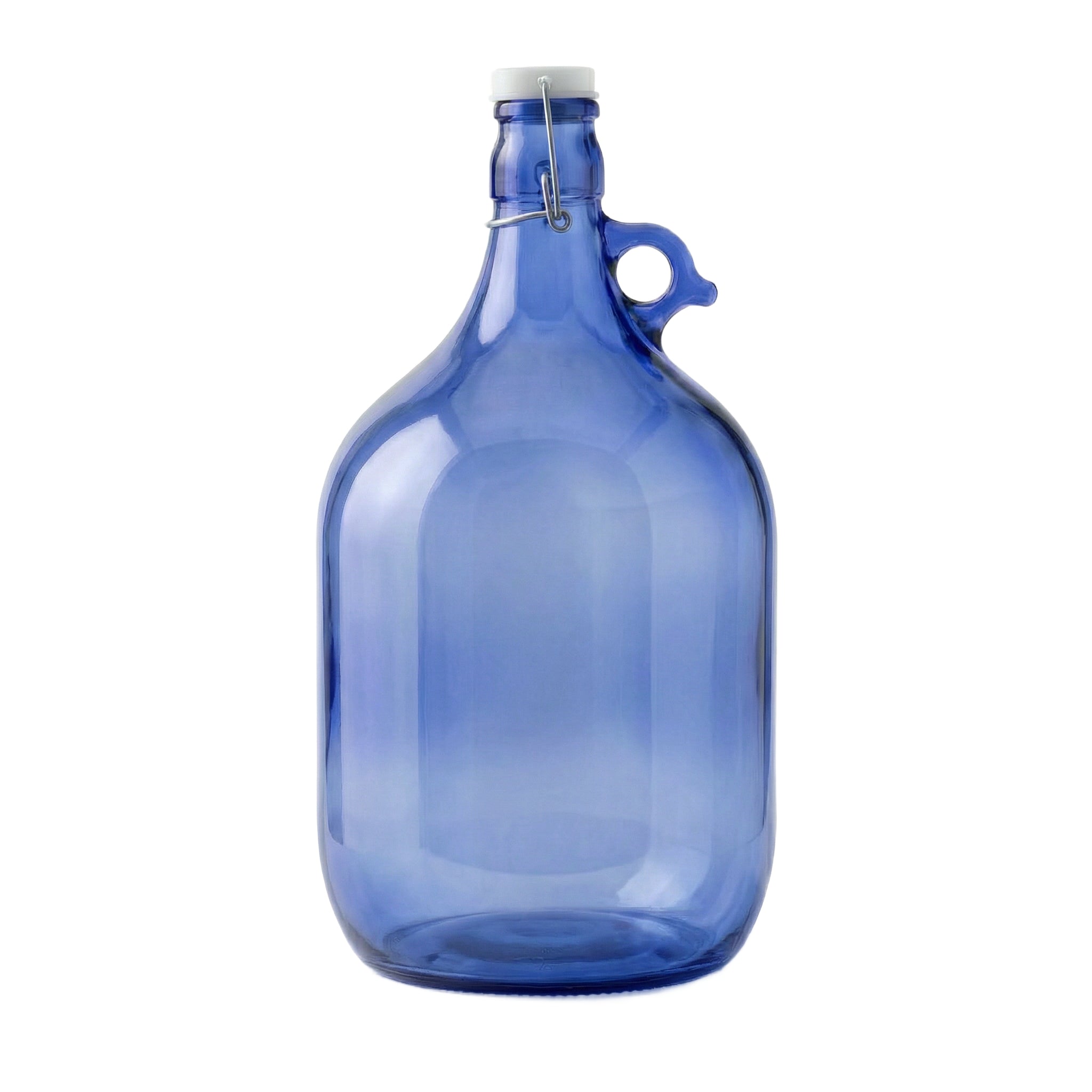 5L blaue Glasflasche mit Bügelverschluss und Rundgriff – UV-Schutz, hergestellt in der EU