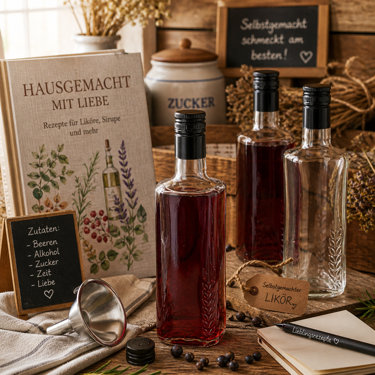 6× 250 ml Glasflasche mit Schraubverschluss