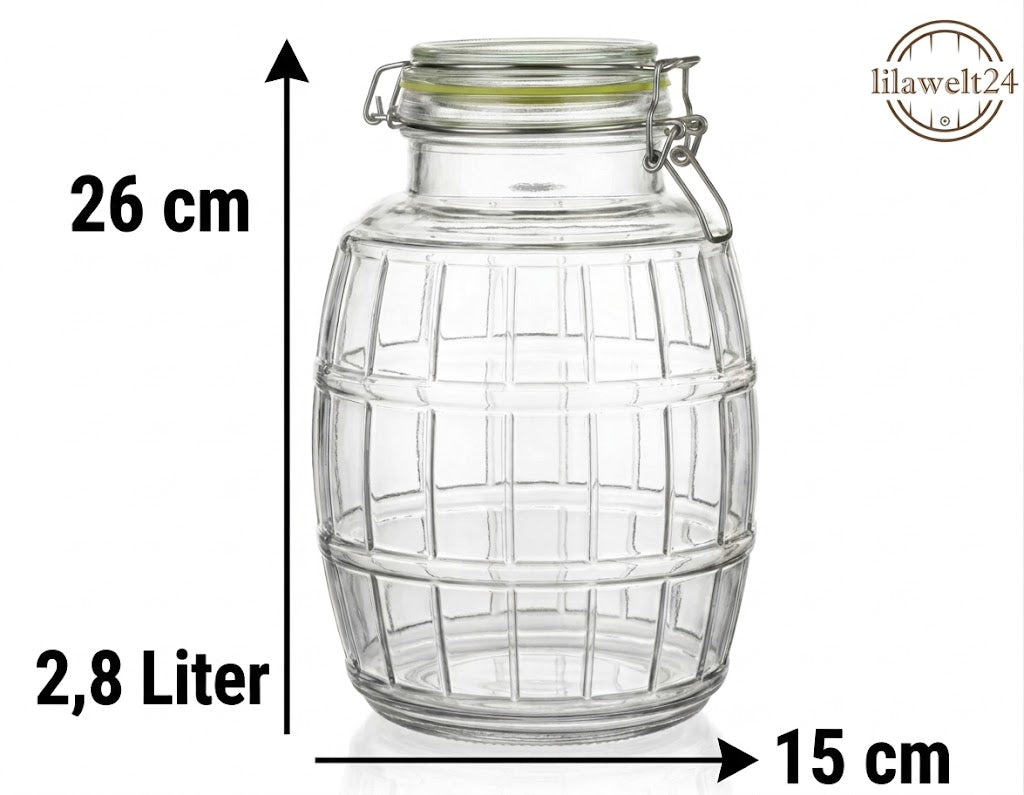 Großes Einmachglas 2,8L mit Bügelverschluss