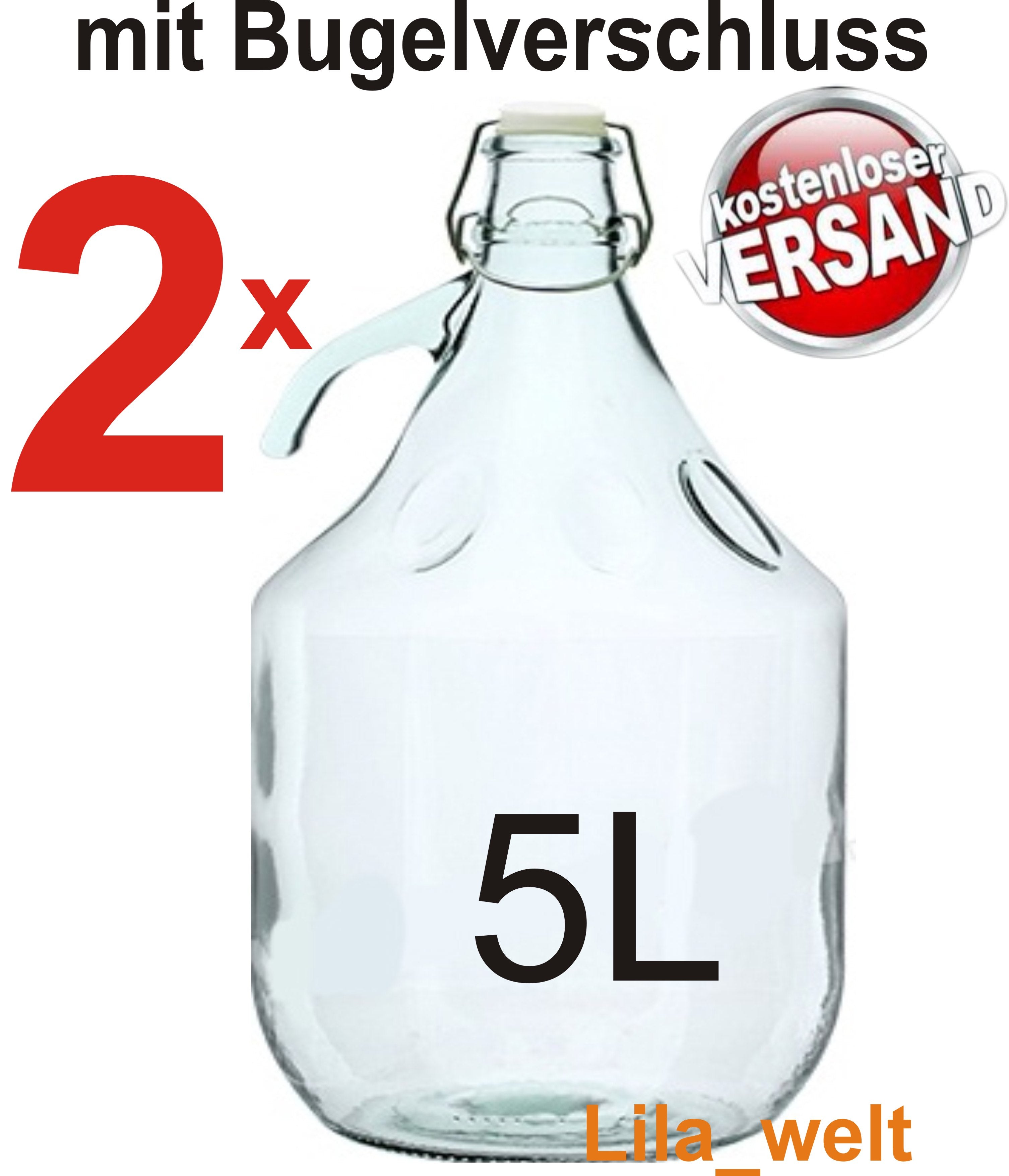 2 x 5L Flsche mit Bügelverschluss