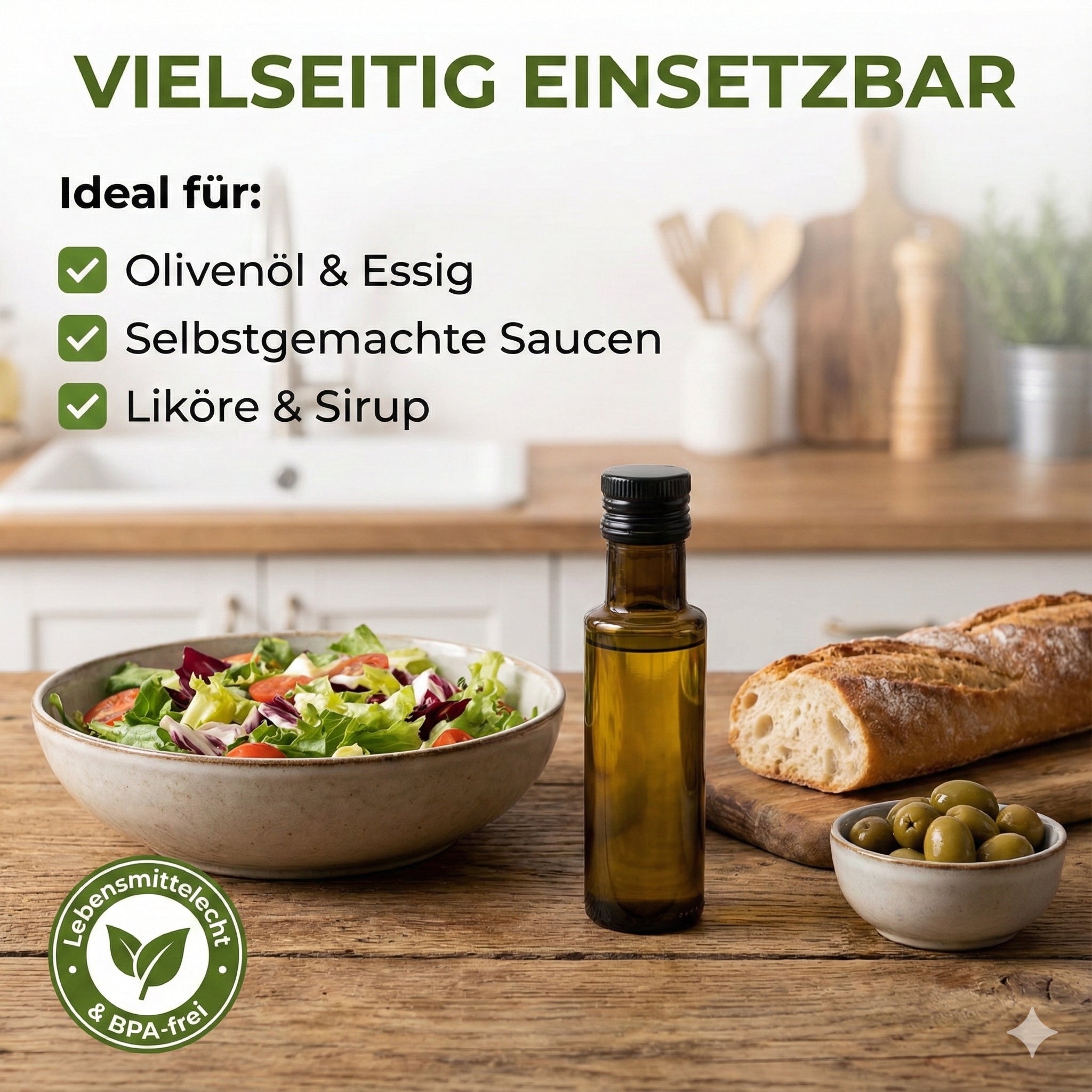 15x 100ml Glasflaschen mit Ausgießer & Schraubverschluss