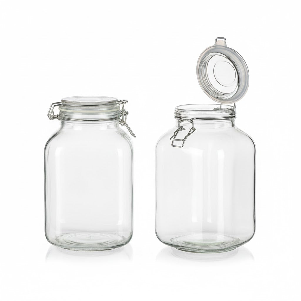 6x Vorratsgläser 1100ml (1,1L) – mit Bügelverschluss & Gummiring
