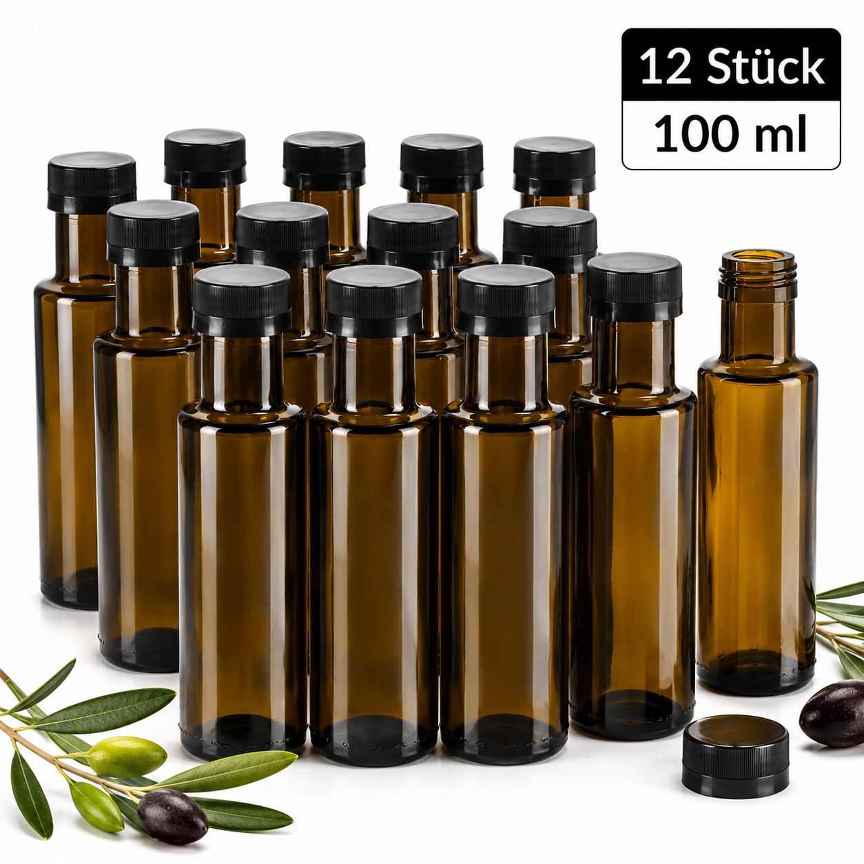 12 Stück 100ml Glasflaschen