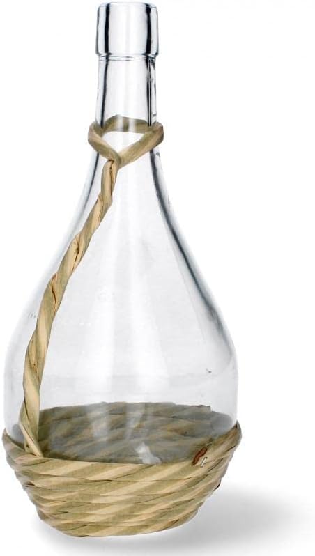2 L Glasflasche mit EKO-Korb – Dekorative Flasche für Wein, Likör & Met
