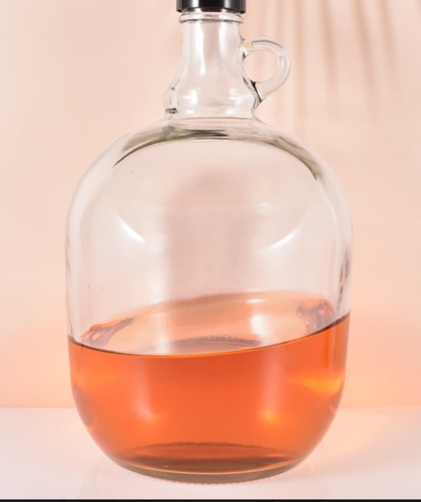 4x 3L Weinballon Set mit Griff & Schraubverschluss – Glasballon "Dama" für Gärung & Likör