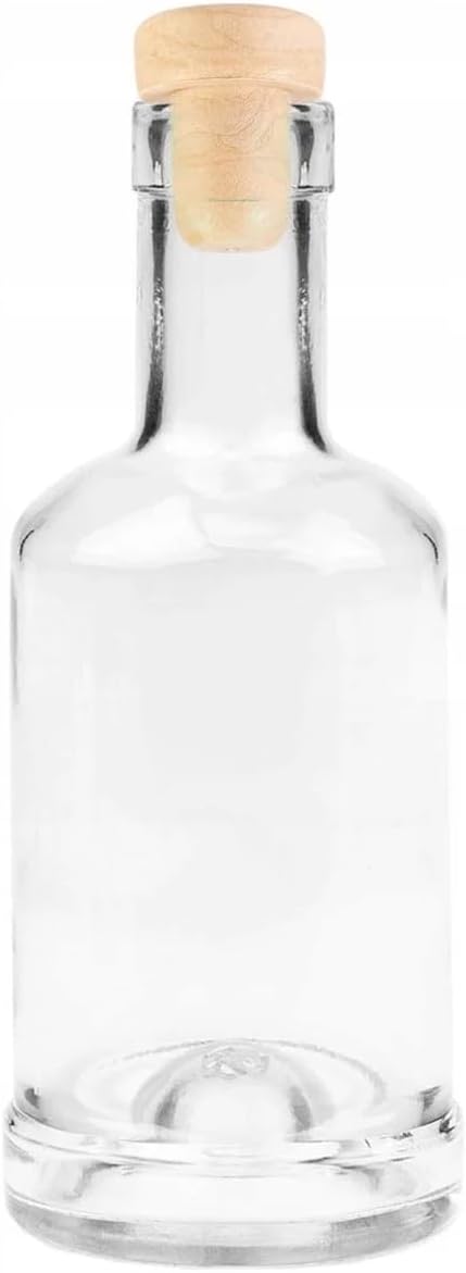 5x 250ml Glasflaschen Set mit Naturkorken – Leere Flaschen für Likör, Öl & Essig
