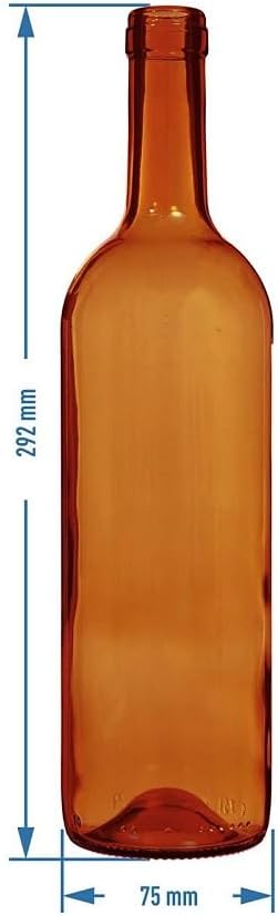 8x 0,75 L Weinflasche aus Glas/Braune Glasflasche