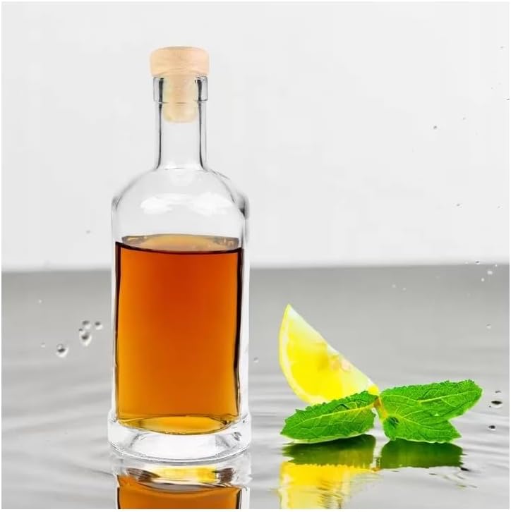 5x 250ml Glasflaschen Set mit Naturkorken – Leere Flaschen für Likör, Öl & Essig