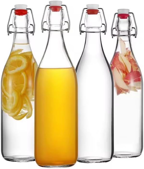 4x 2L Leere Glasflasche Zum Befüllen | BügelFLASCHE