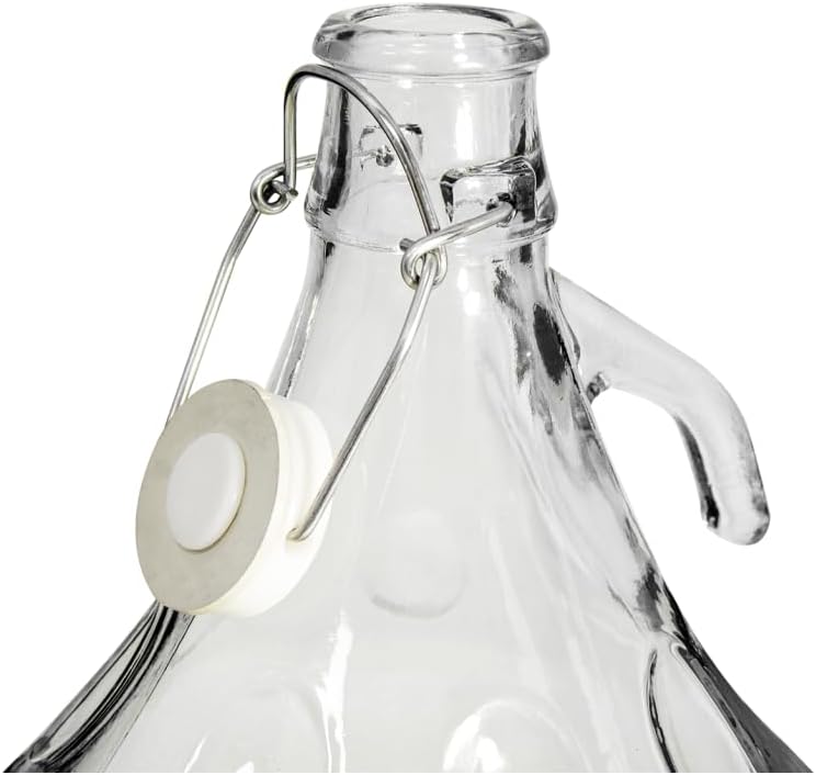 6 x SET - 5L Bügelflasche + Stopfen + Gärröhrchen + Plastikkorb