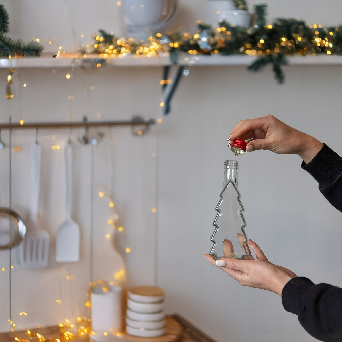 6x 250ml Weihnachtsflaschen zum befüllen