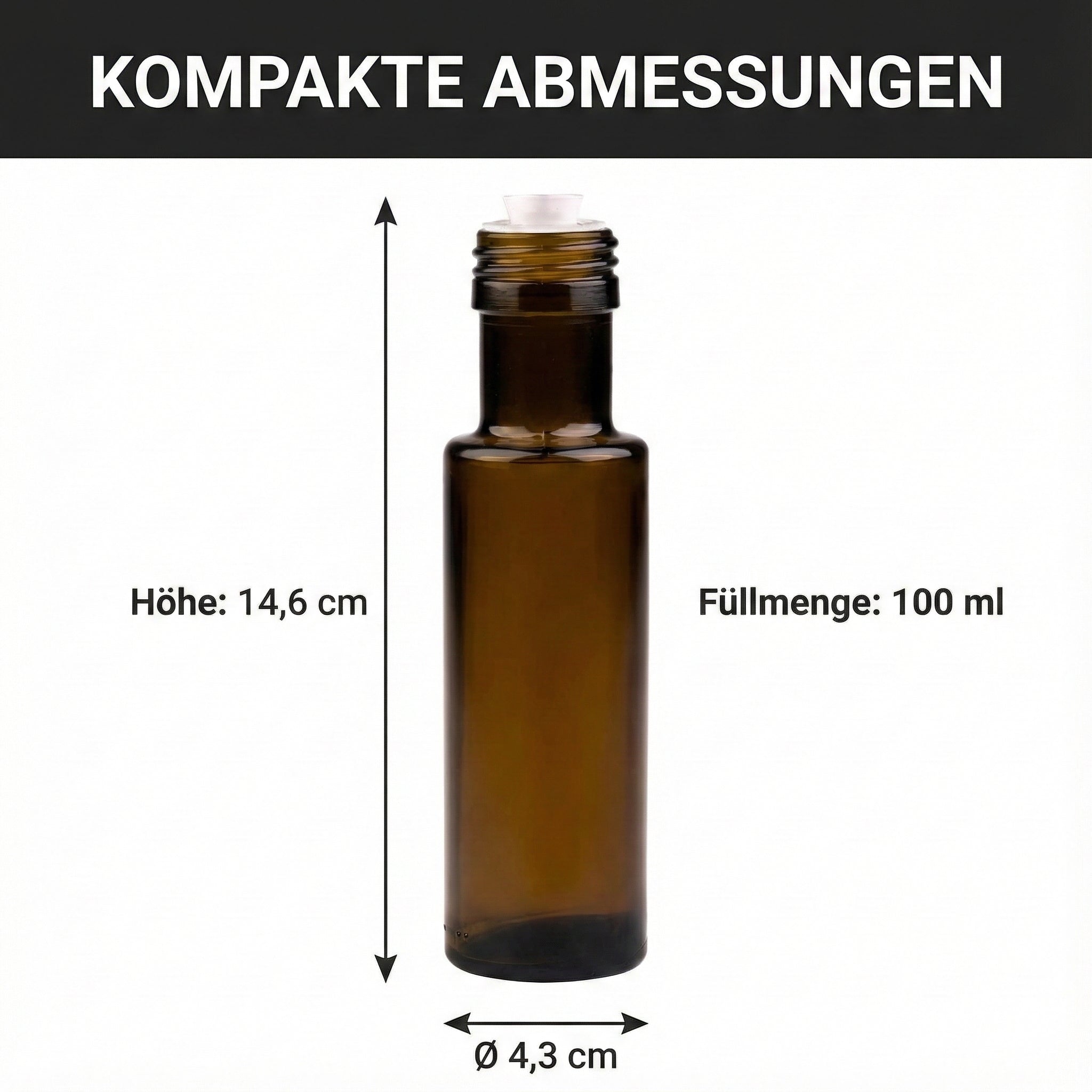15x 100ml Glasflaschen mit Ausgießer & Schraubverschluss