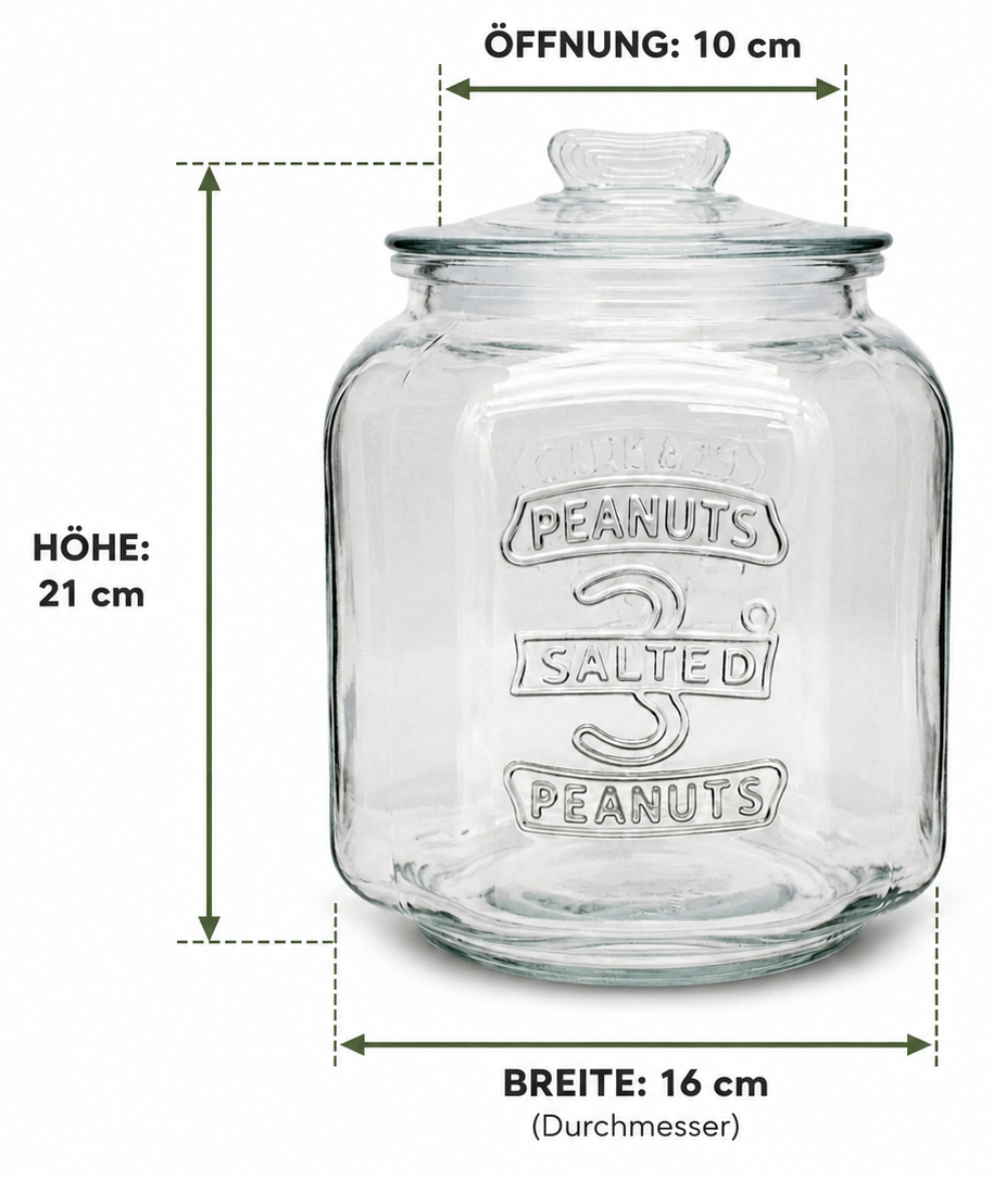 5,3L Vorratsglas mit Glasdeckel – Salted Peanuts