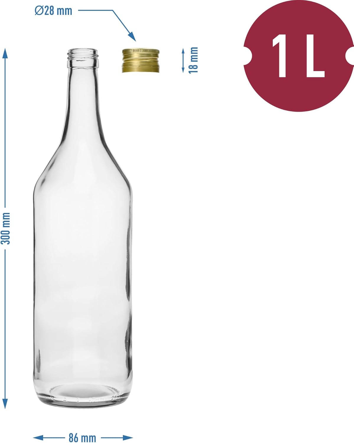 4 x Glasflaschen 1L