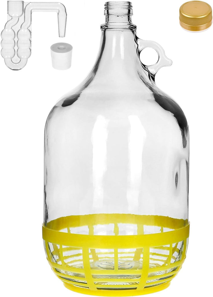 Glasballon 5L mit Gärkappe & Gärröhrchen – lilawelt24