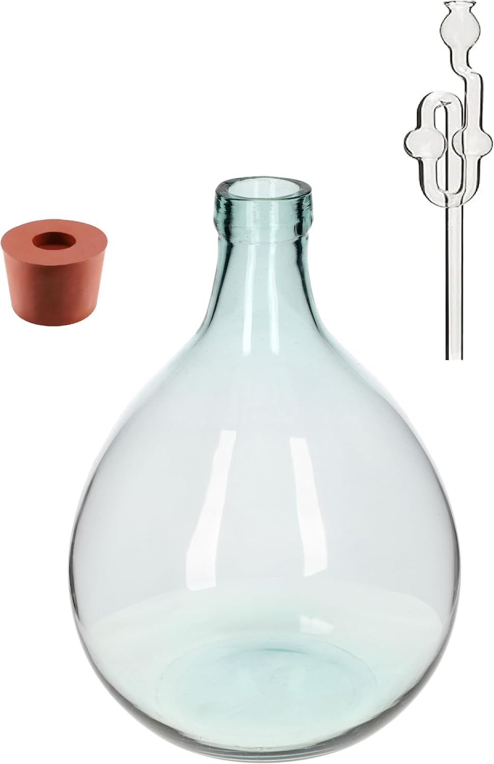 54 L Weinballon Set – Glasgärballon + Korb + Stopfen + Gärrohr – Perfekt Für Hobbywinzer Weinballon 54 L