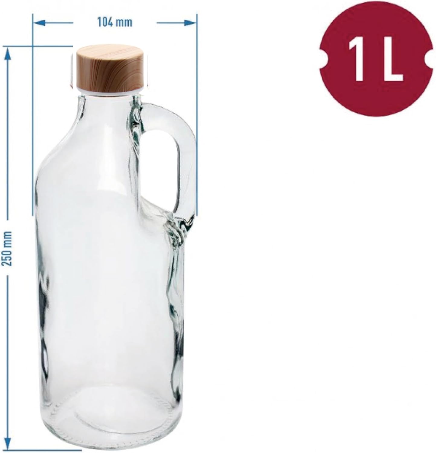 Glasflasche 1L mit Stopfen & Gärröhrchen – lilawelt24