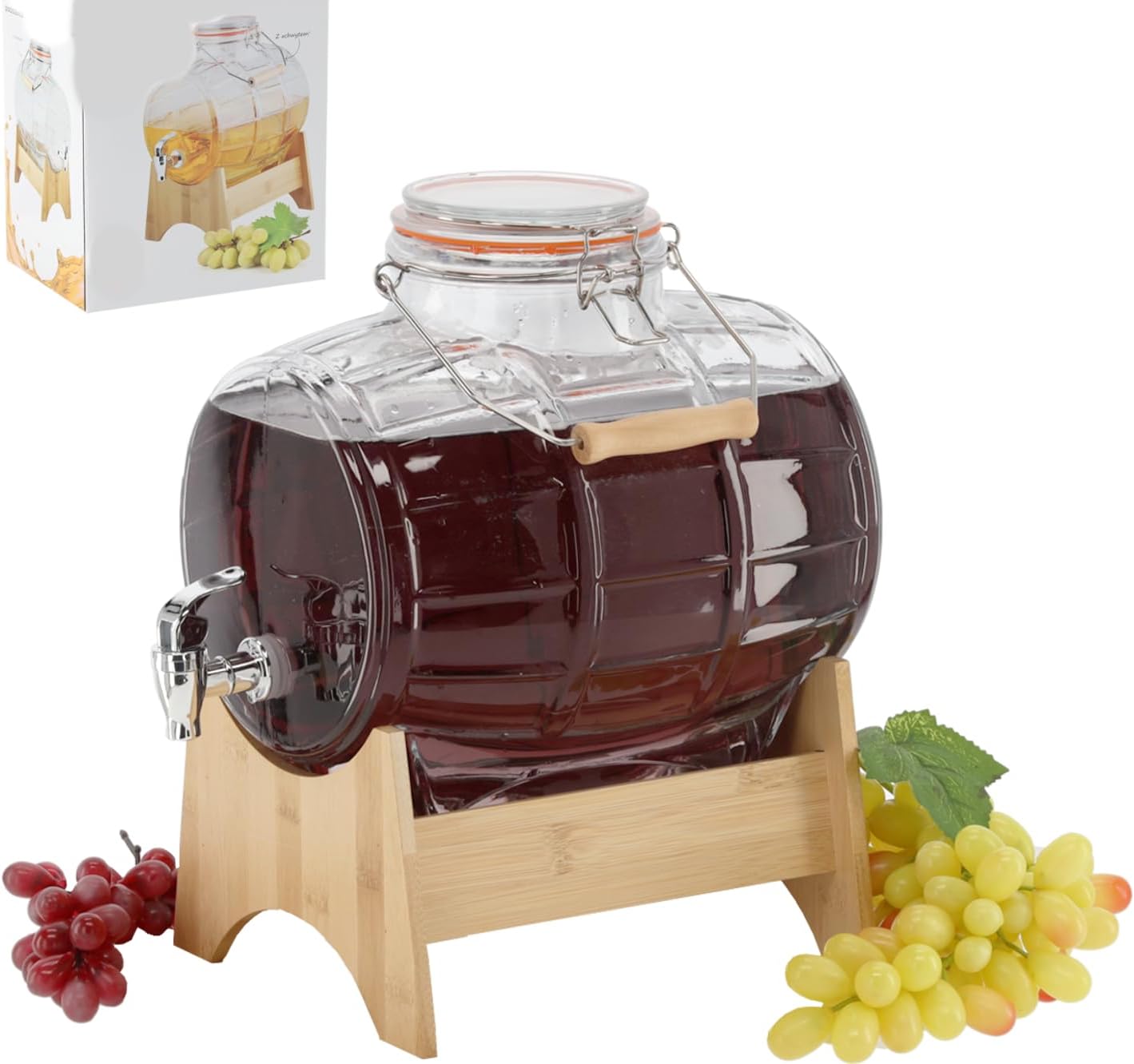 5l Fässchen mit Holzständer und Hahn