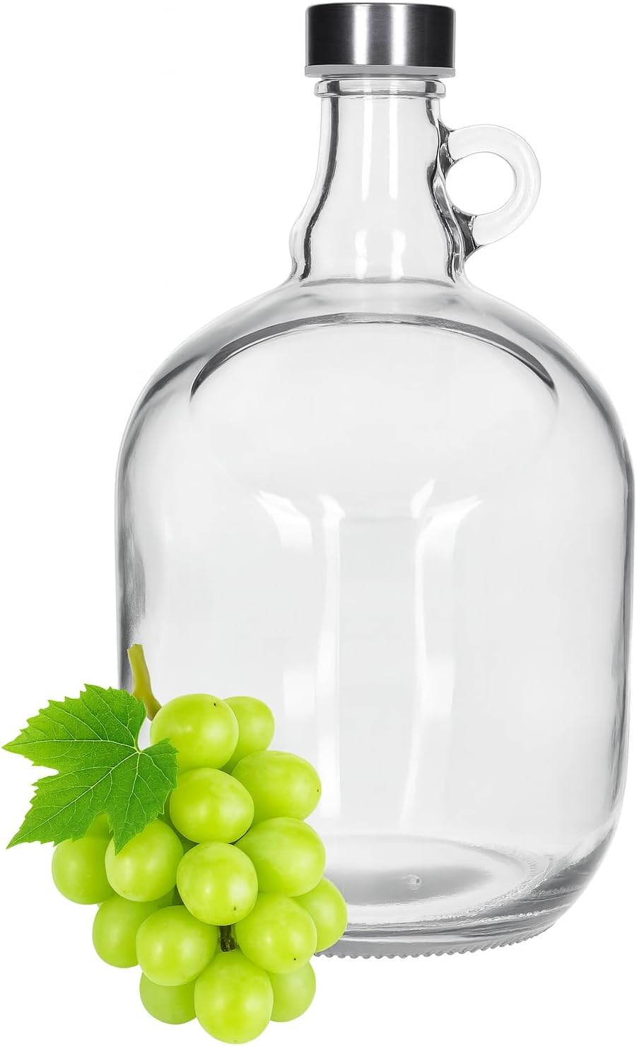 4x 3L Weinballon Set mit Griff & Schraubverschluss – Glasballon "Dama" für Gärung & Likör