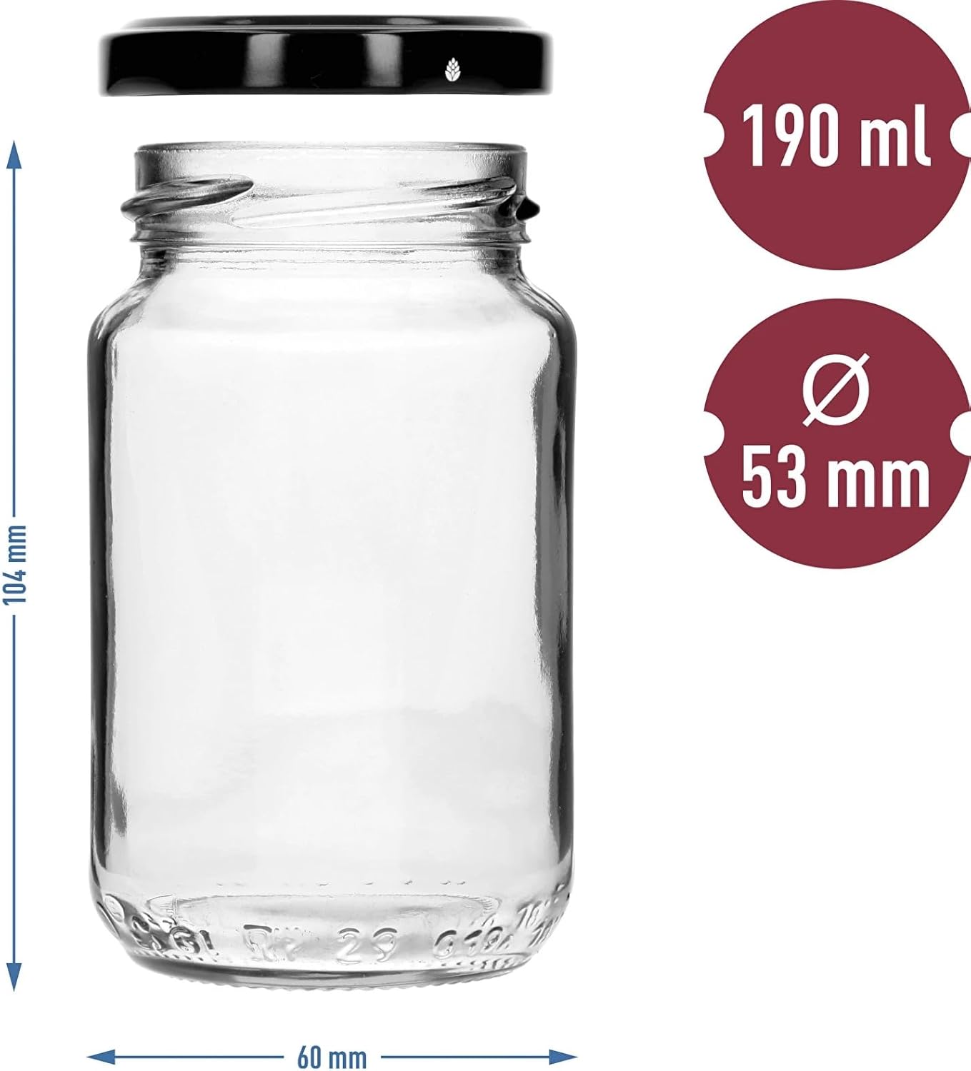 8x 190ml Konfitüregläser Set mit bunten Deckeln – Einmachgläser für Marmelade & Gewürze