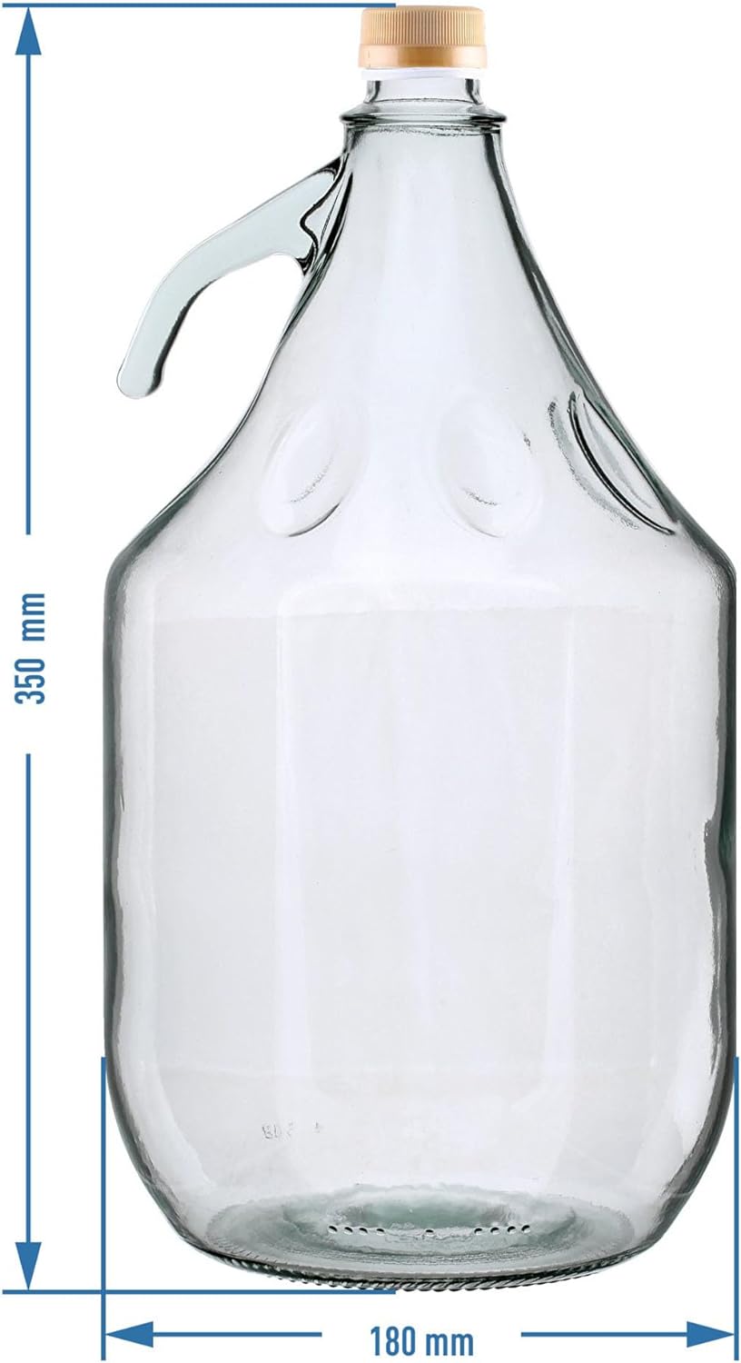 2 x 5L Glasgärballon Set mit Gärröhrchen aus Glas
