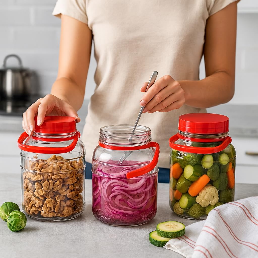 2 L Einmachglas mit Griff & Schraubverschluss – Für Küche, Vorrat & Selbstgemachtes