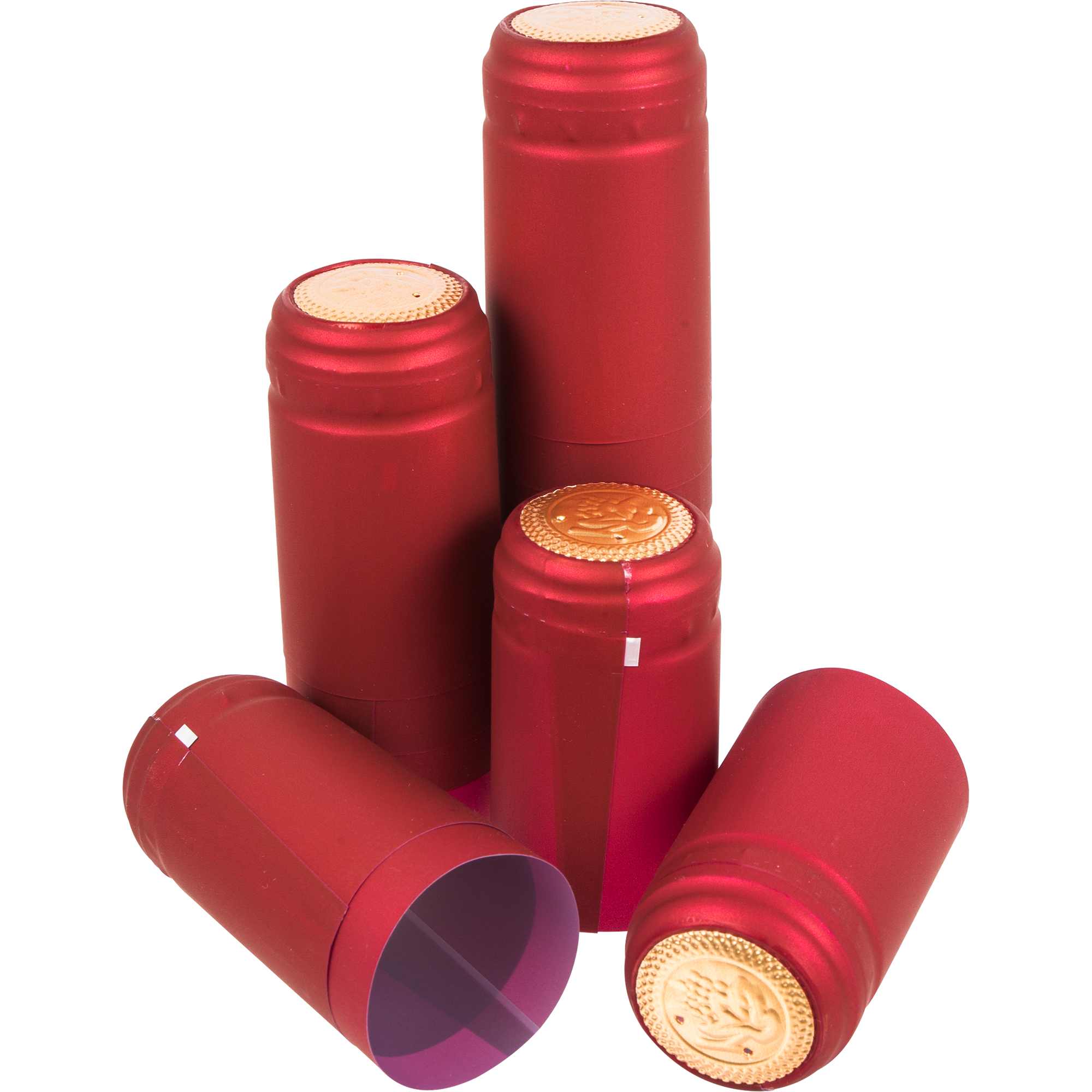 Schrumpfkapseln mit Perforation – Rot, 100 Stk