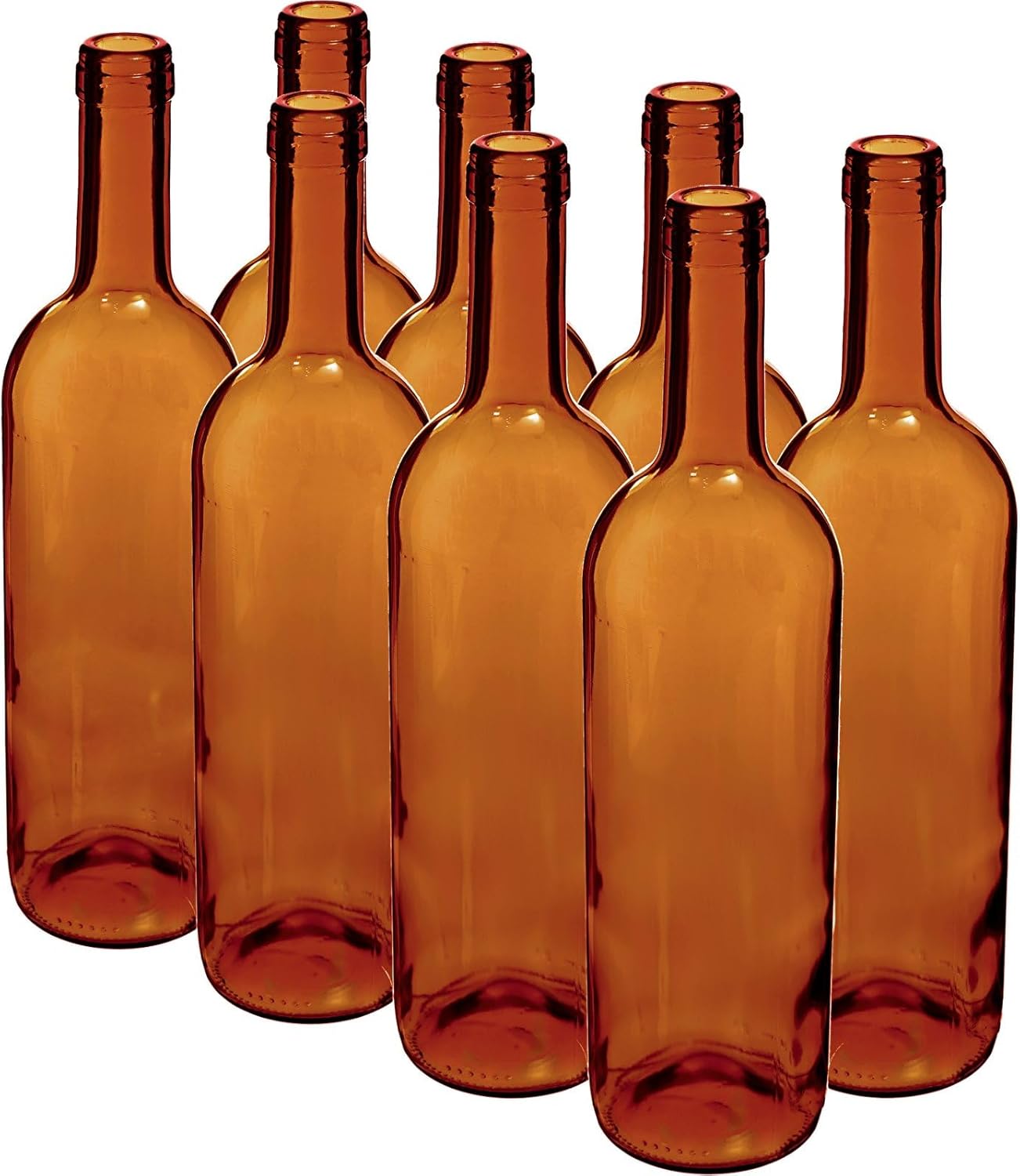 8x 0,75 L Weinflasche aus Glas/Braune Glasflasche