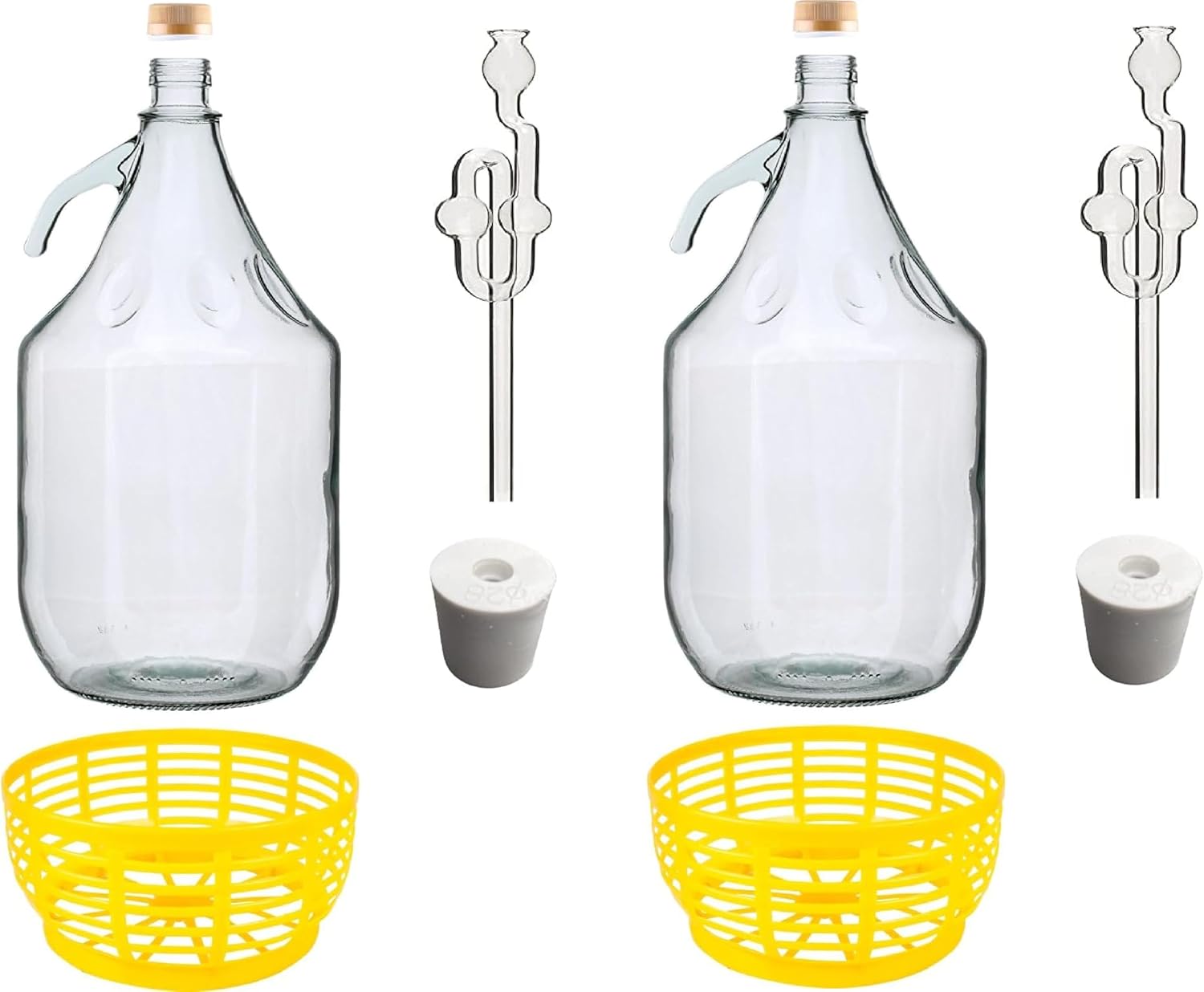 2 x 5L Glasgärballon Set mit Gärröhrchen aus Glas