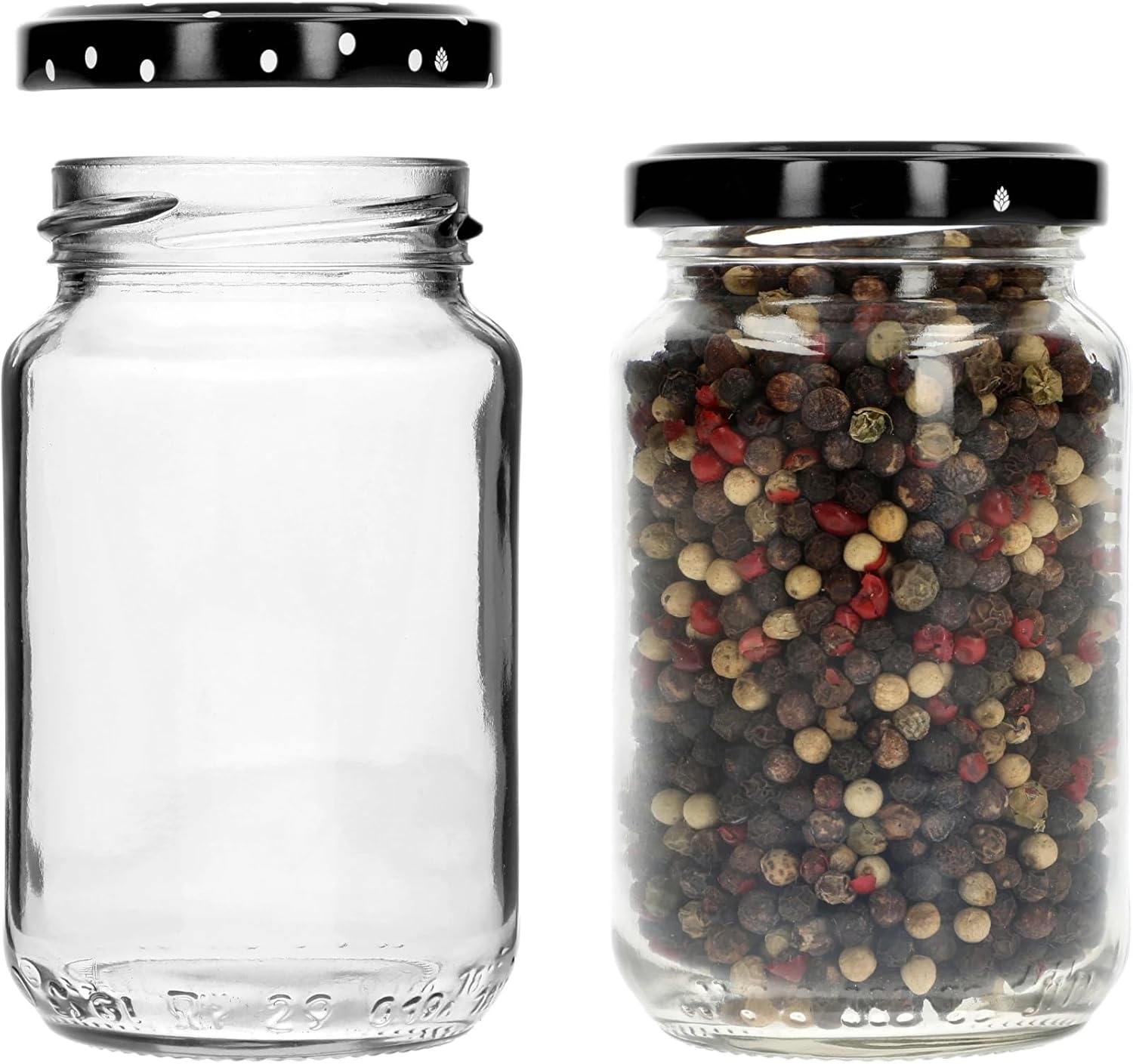 8x 190ml Konfitüregläser Set mit bunten Deckeln – Einmachgläser für Marmelade & Gewürze