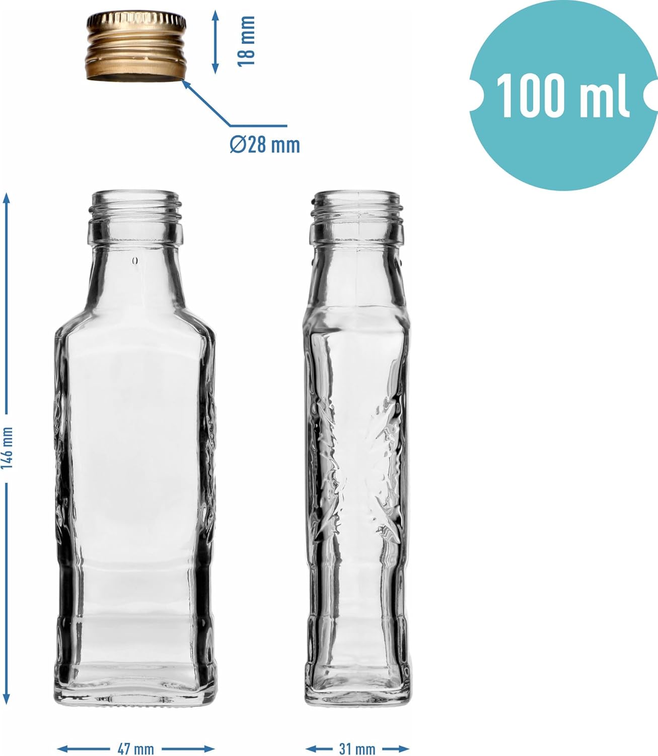 12x 100ml Glasflaschen