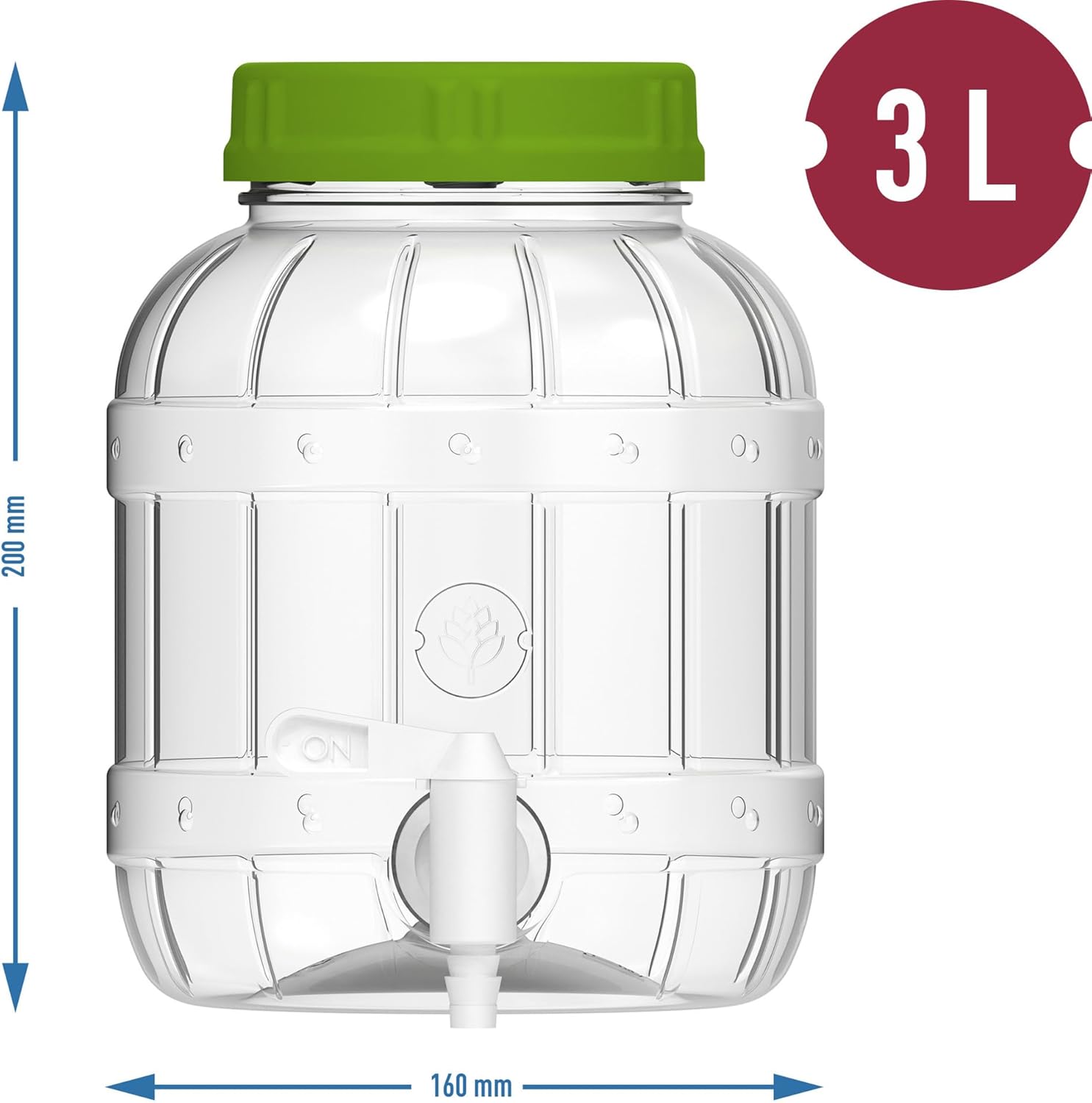 3 L Getränkespender aus PET mit Zapfhahn – für Wein, Saft & Limonaden