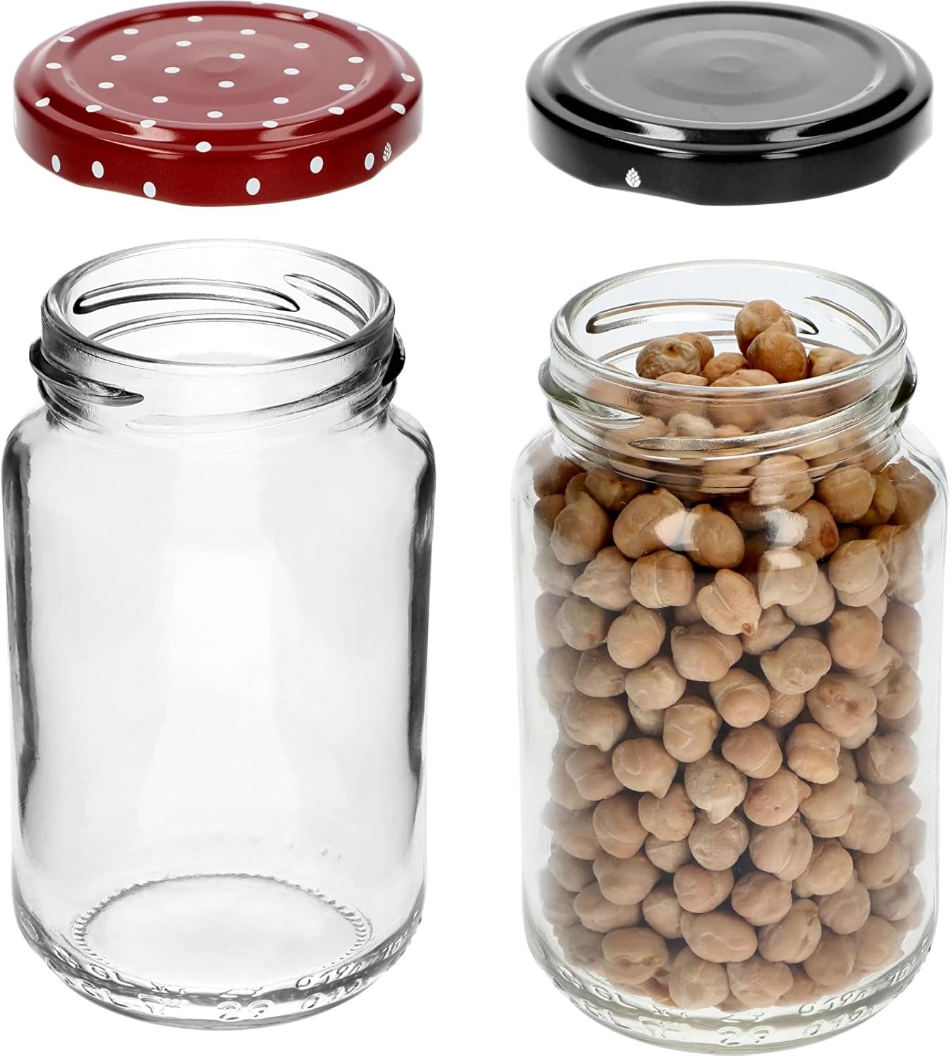 8x 190ml Konfitüregläser Set mit bunten Deckeln – Einmachgläser für Marmelade & Gewürze