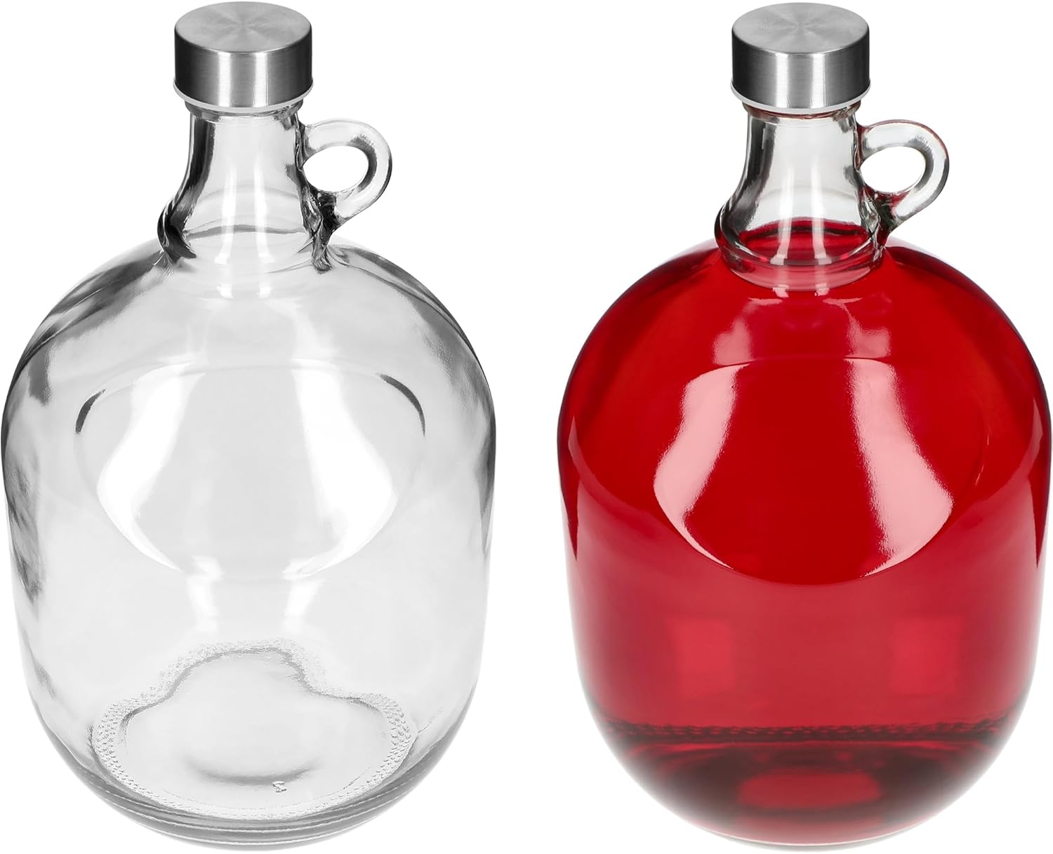 4x 3L Weinballon Set mit Griff & Schraubverschluss – Glasballon "Dama" für Gärung & Likör