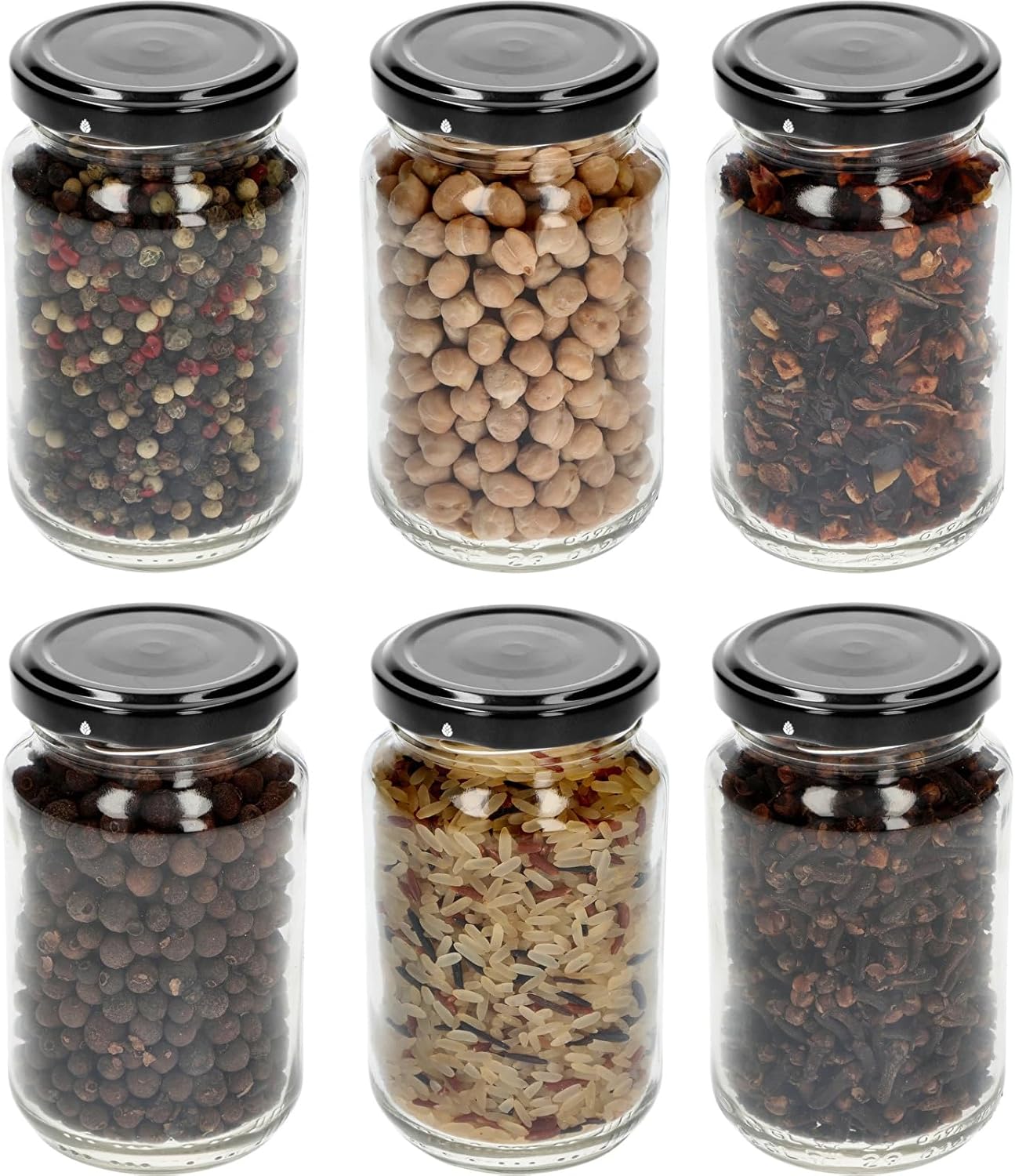 8x 190ml Konfitüregläser Set mit bunten Deckeln – Einmachgläser für Marmelade & Gewürze