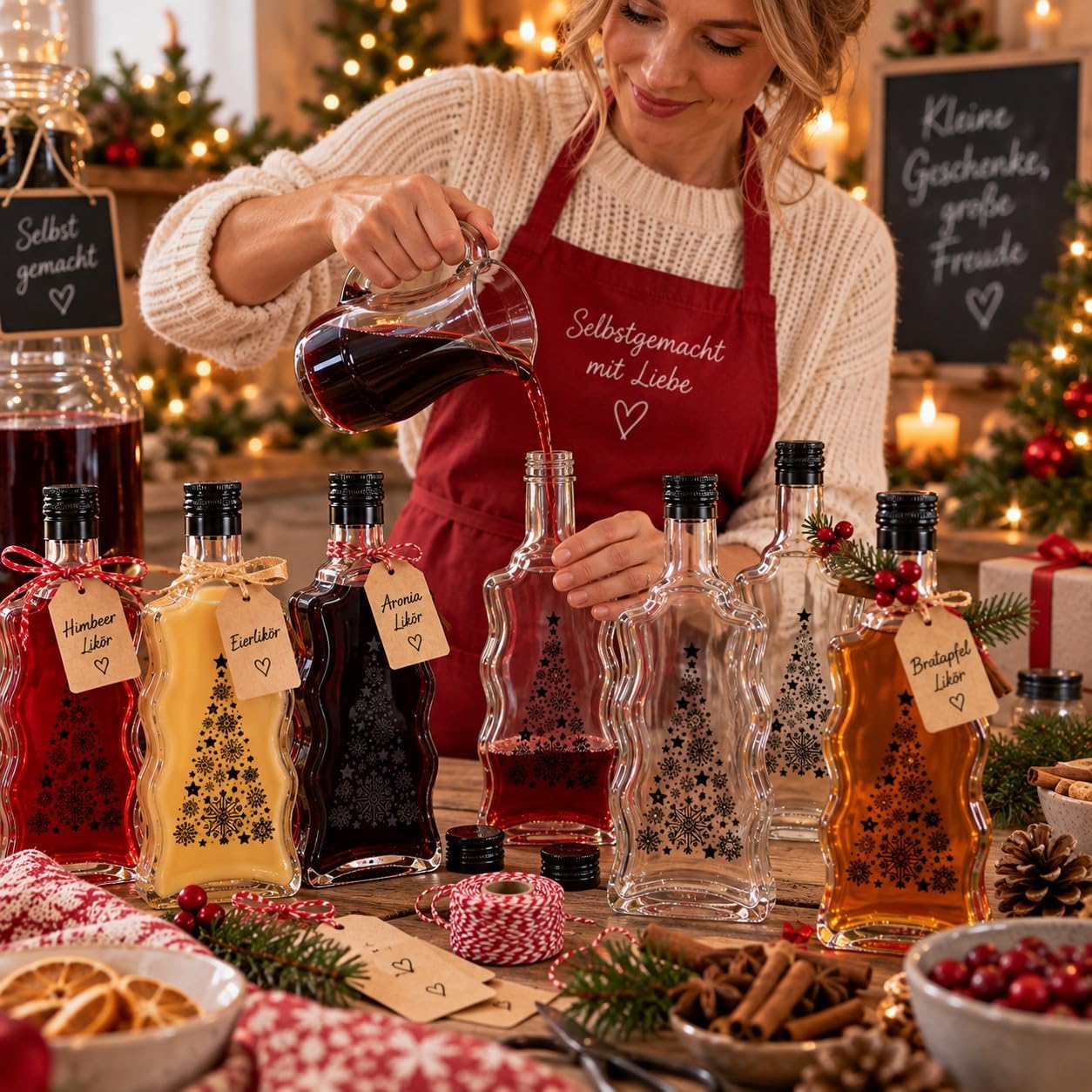 6x 500ml Weihnachtsflaschen